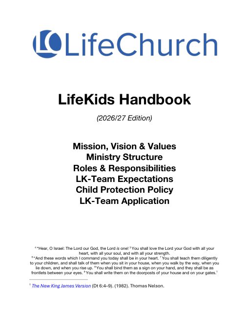 LifeKids Handbook 2027 cover